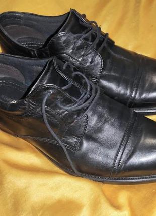 Стильные кожаные брендовые нарядные деловые туфли.roberto santi.42.6 фото