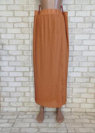 Новая стильная юбка в пол/длинная юбка  в мелкое плиссе в цвете какао, размер хл-2хл1 фото