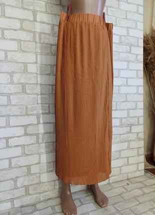 Новая стильная юбка в пол/длинная юбка  в мелкое плиссе в цвете какао, размер хл-2хл3 фото