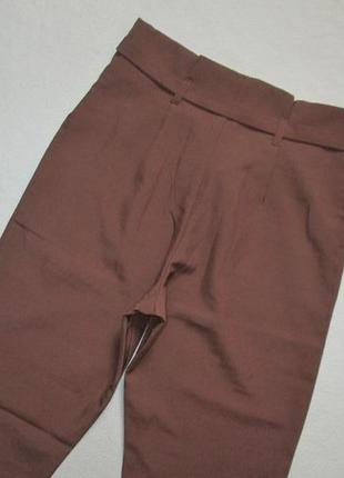 Шикарные летние брендовые брюки с защипами и поясом высокая посадка voyelles италия.5 фото