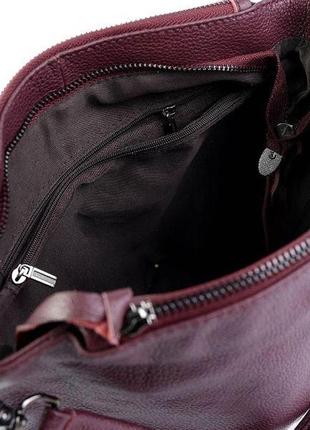 Женская кожаная сумка цвет пурпурный 3423 фото