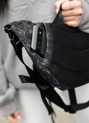 Велика жіноча поясна сумка бананка sambag dynamicdart чорний принт