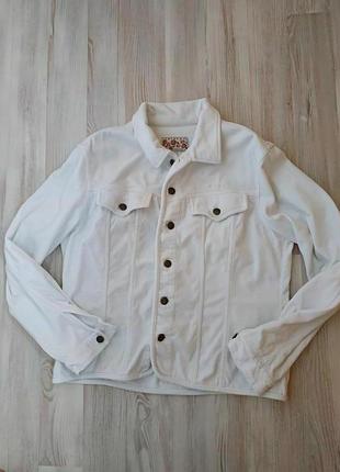 Білий жакет вельветовий