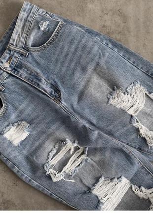 Крутые джинсовые брюки/джинсы с потертостями shein2 фото