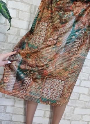 Новая нереально красивая бархатная юбка миди в рубчик в цветах, размер л-хл5 фото