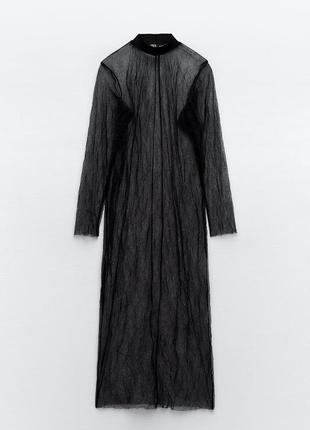 Платье миди из тюля от zara новая коллекция8 фото