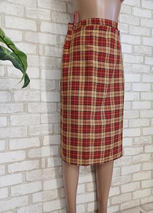 Новая стильная юбка миди карандаш в красочную клетку на подкладке, размер хс-с3 фото
