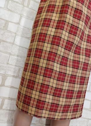 Новая стильная юбка миди карандаш в красочную клетку на подкладке, размер хс-с5 фото