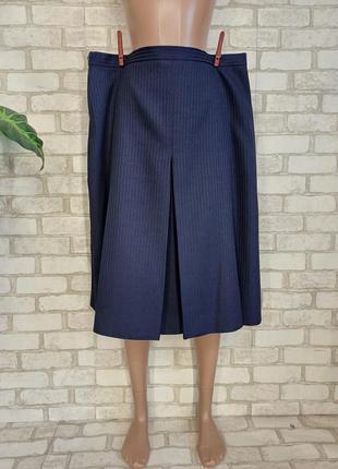 Нова простора спідниця міді з великими складками в темно-синьому кольорі, розмір 3-4хл