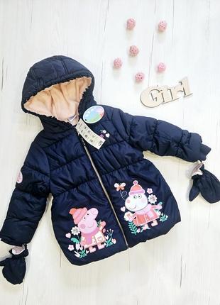 Куртка демісезонна дитяча george, 98-104см, 3-4роки, куртка свинка пеппа, куртка для дівчаток