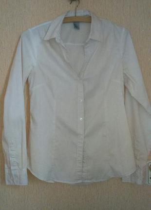Белая хлопковая рубашка1 фото