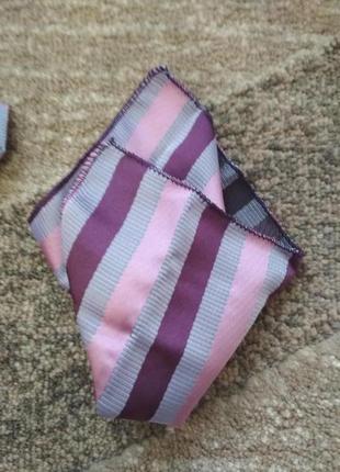 Галстук краватка запонки комплект подарунок5 фото