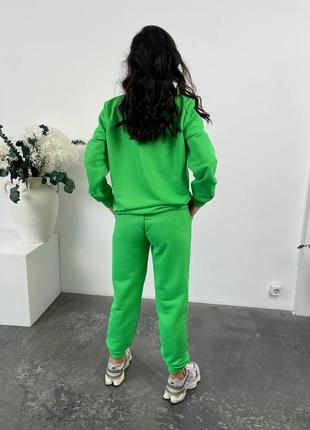 Оригинальный костюм, р.42-46,48-50, трехнитка петля, зеленый6 фото