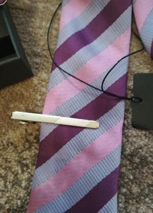 Галстук краватка запонки комплект подарунок6 фото