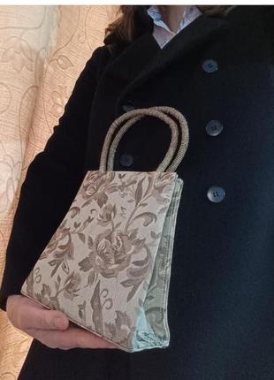 Цікава вінтажна сумочка t 2 fashion bags міні текстиль жакард флористика