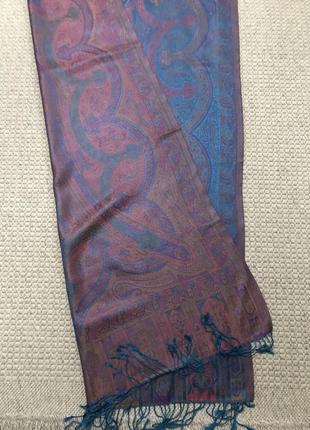 Великий шарф палантин з шовку та вовни, пашміна pashmina5 фото