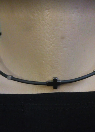 Стильний чокер кольє намисто, сережки, браслет набір бохо гематит ручна авторську прикрасу3 фото
