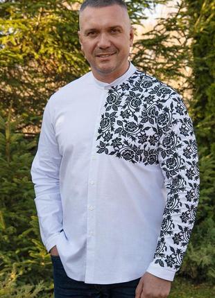 Мужская вышитая рубашка лён