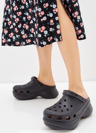 Женские черные сабо crocs women's classic bae clog