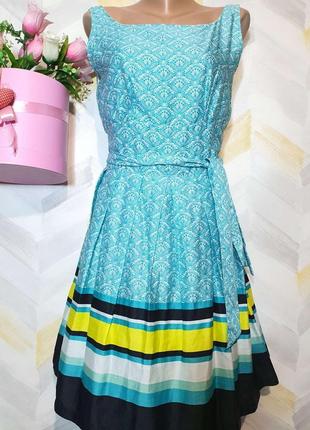 Платье миди натуральное коттоновое пышная юбка р 16 promod1 фото