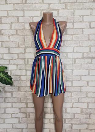 Фірмовий prettylittlething з биркою яскравий комбінезон зі 100% віскози, розмір хс-с