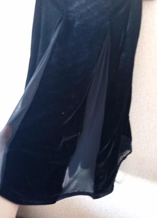 Платье черное длинное велюр русалка4 фото
