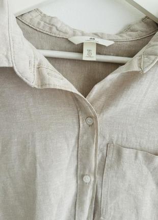 Рубашка сорочка блуза льон zara h&amp;m лляна6 фото