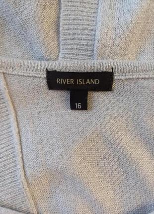 Фирменная river island просторная блуза, спинка с разрезом в серебристый цвет, размер 3-6хл10 фото