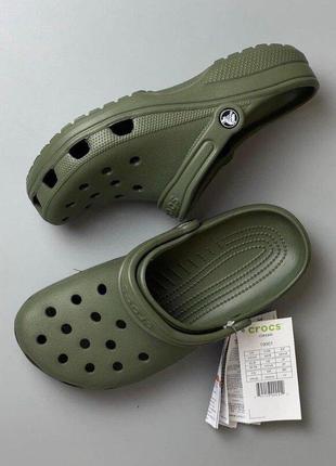 Крокс класік клог темно-зелені хакі crocs classic clog army green1 фото