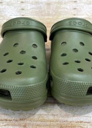 Крокс класік клог темно-зелені хакі crocs classic clog army green4 фото