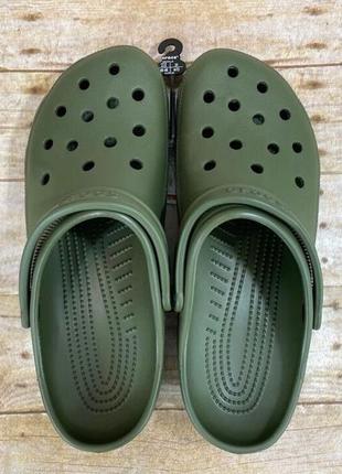 Крокс класік клог темно-зелені хакі crocs classic clog army green7 фото