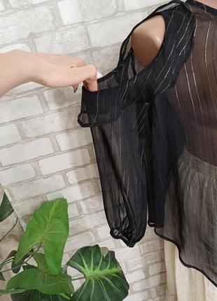 Фирменная next с биркой нарядная блуза в полупрозрачном в черном цвете, размер м-л5 фото