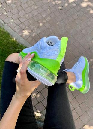 Шикарні кросівки nike air max 720 white & green3 фото