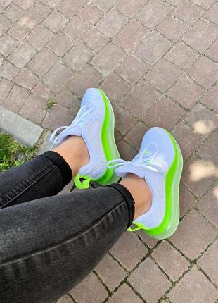 Шикарные кроссовки nike air max 720 white & green5 фото