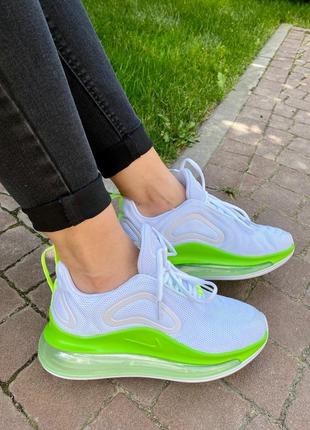 Шикарные кроссовки nike air max 720 white & green7 фото