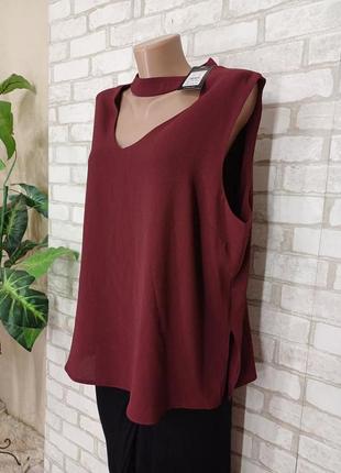 Фирменная new look с биркой просторная легкая летняя блуза цвета бордо, размер 3-4хл4 фото
