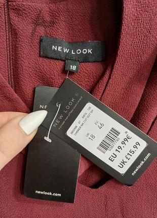 Фирменная new look с биркой просторная легкая летняя блуза цвета бордо, размер 3-4хл9 фото