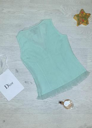 Летняя брендовая стильная легкая льняная блуза майка цвет тиффани3 фото