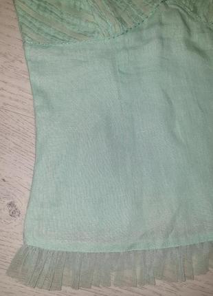 Летняя брендовая стильная легкая льняная блуза майка цвет тиффани6 фото