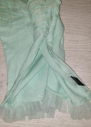 Летняя брендовая стильная легкая льняная блуза майка цвет тиффани7 фото