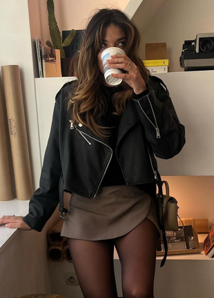 Суперстильные куртки кожзаменитель zara l, xl