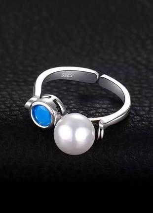 Стильное серебряное кольцо с shell pearl2 фото