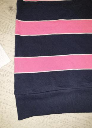 Спортивне бавовняне трикотажне плаття-футболка туніка в смужку на дівчинку, двунить4 фото
