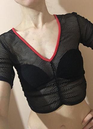 Тор сетка boohoo contrast fishnet crop top9 фото