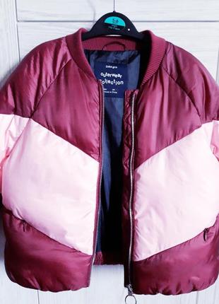Базовый зимний пуффер/пуховик/дутая куртка бомбер zara girls outerwear collection.8 фото