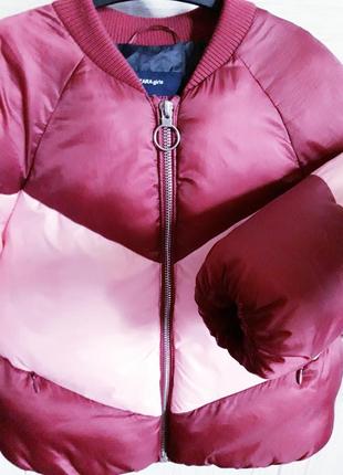 Зимний пуффер пуховик дутая куртка бомбер zara girls outerwear collection.