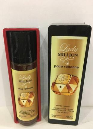 Мини-парфюм 40 мл paco rabanne lady million тестер женский, пако94н леди миллион