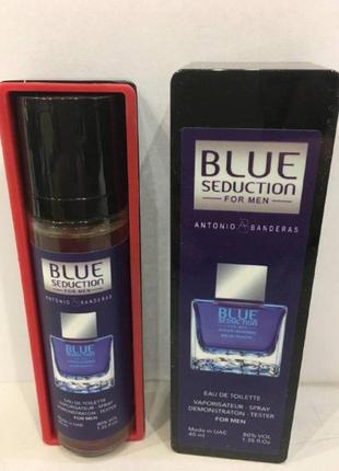 Мини-парфюм 40 мл blue seduction antonio banderas мужской тестер, антонио бандерас блю седакшн