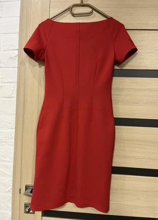 Платье приталенное красное плотное полотно тянется grand ua3 фото