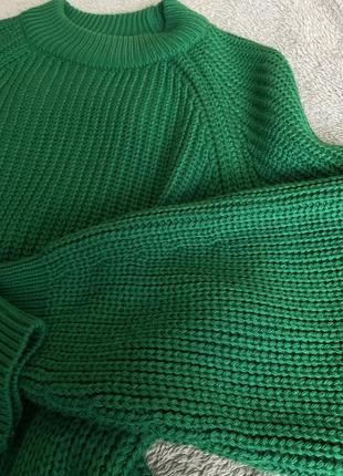 Зеленый вязаный свитер lux качество xs s m4 фото